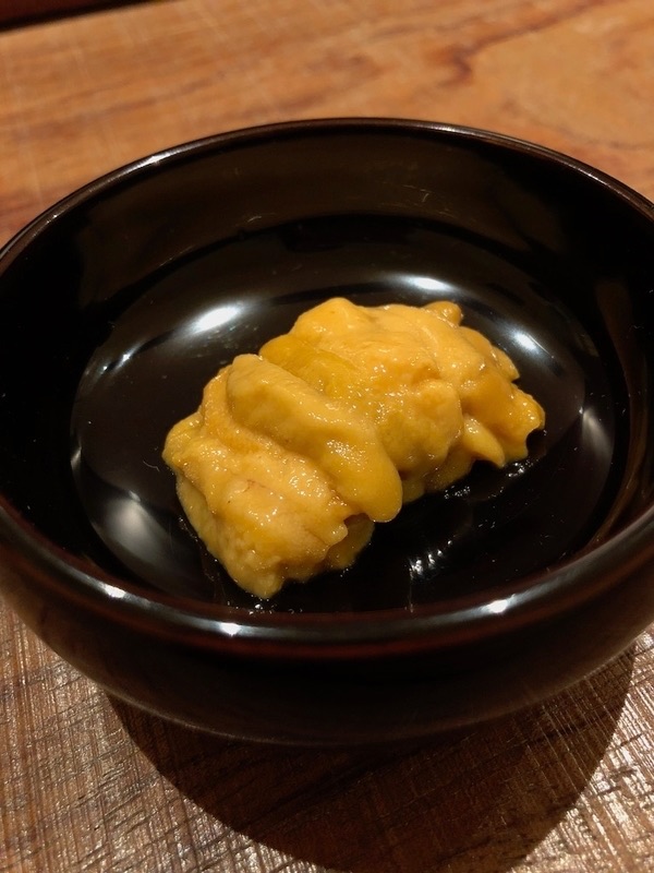 原作者在札幌田久鮓另一席本人實吃時拍攝的海膽味噌漬