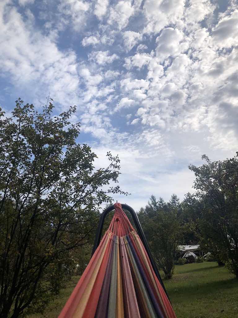 Hammock photographed on the Feriendorf grounds during the 2019 stay