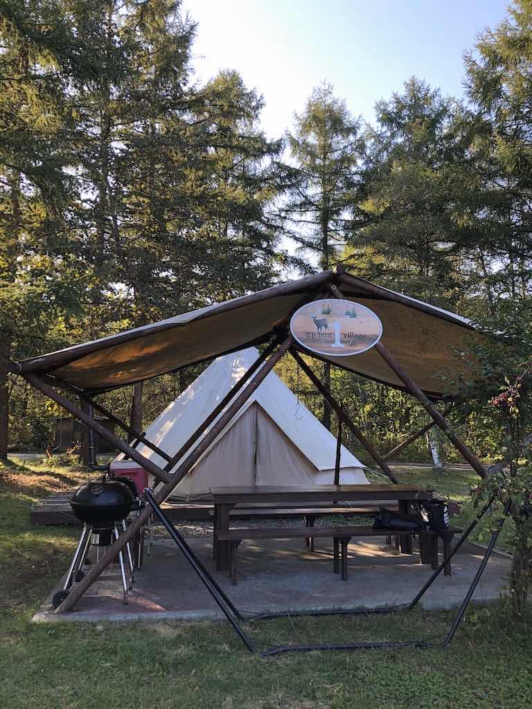 The older large tent used by the author at Feriendorf in 2019